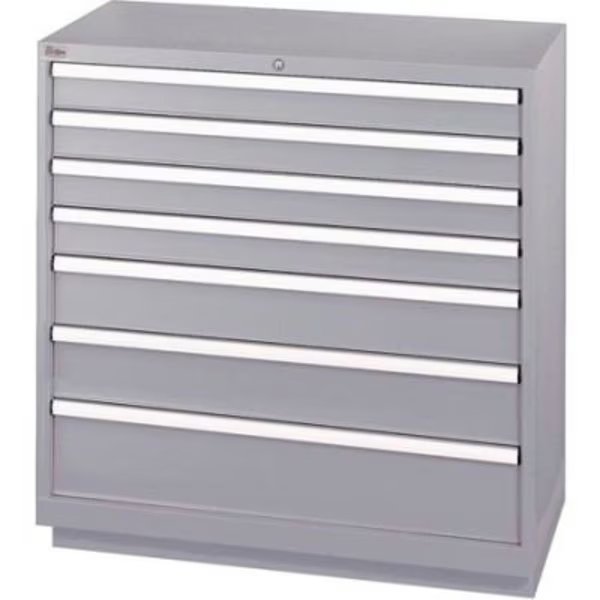 ListaÂ 7 Drawer Shallow Depth Cabinet - Light Gray, Individual Lock, Lista International, Mfr#: XSHS0900-0702LGRG